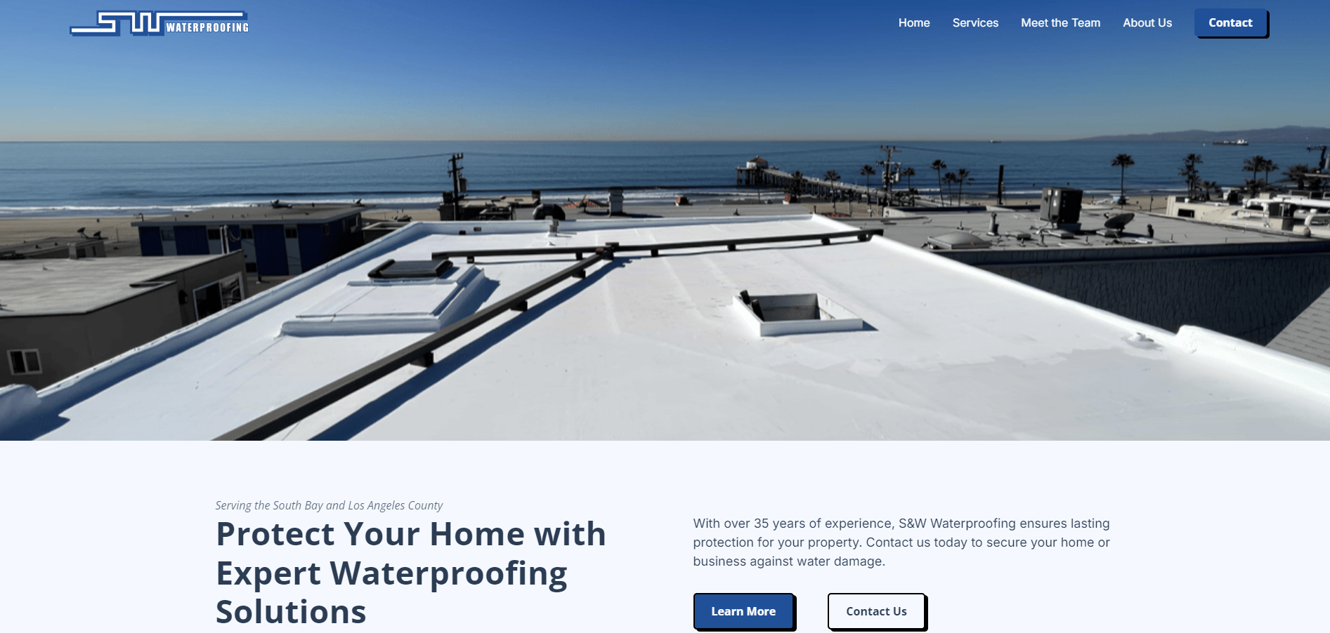 S&W Waterproofing website screenshot